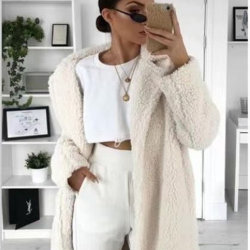 WOMENS BRAND NEW FULL LENGTH TEDDY COAT